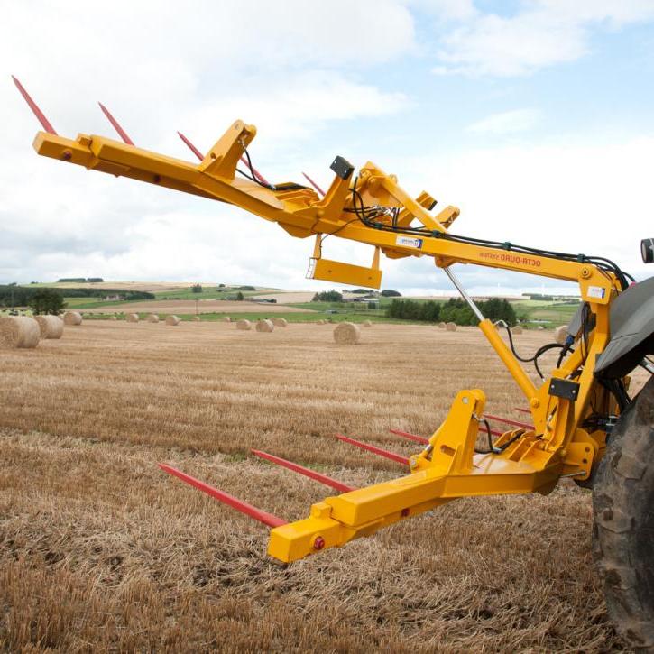 Octa-Quad Bale Handling System - rear section for carrying 8 round bales or 4 Heston bales at a time. Showing folding version.